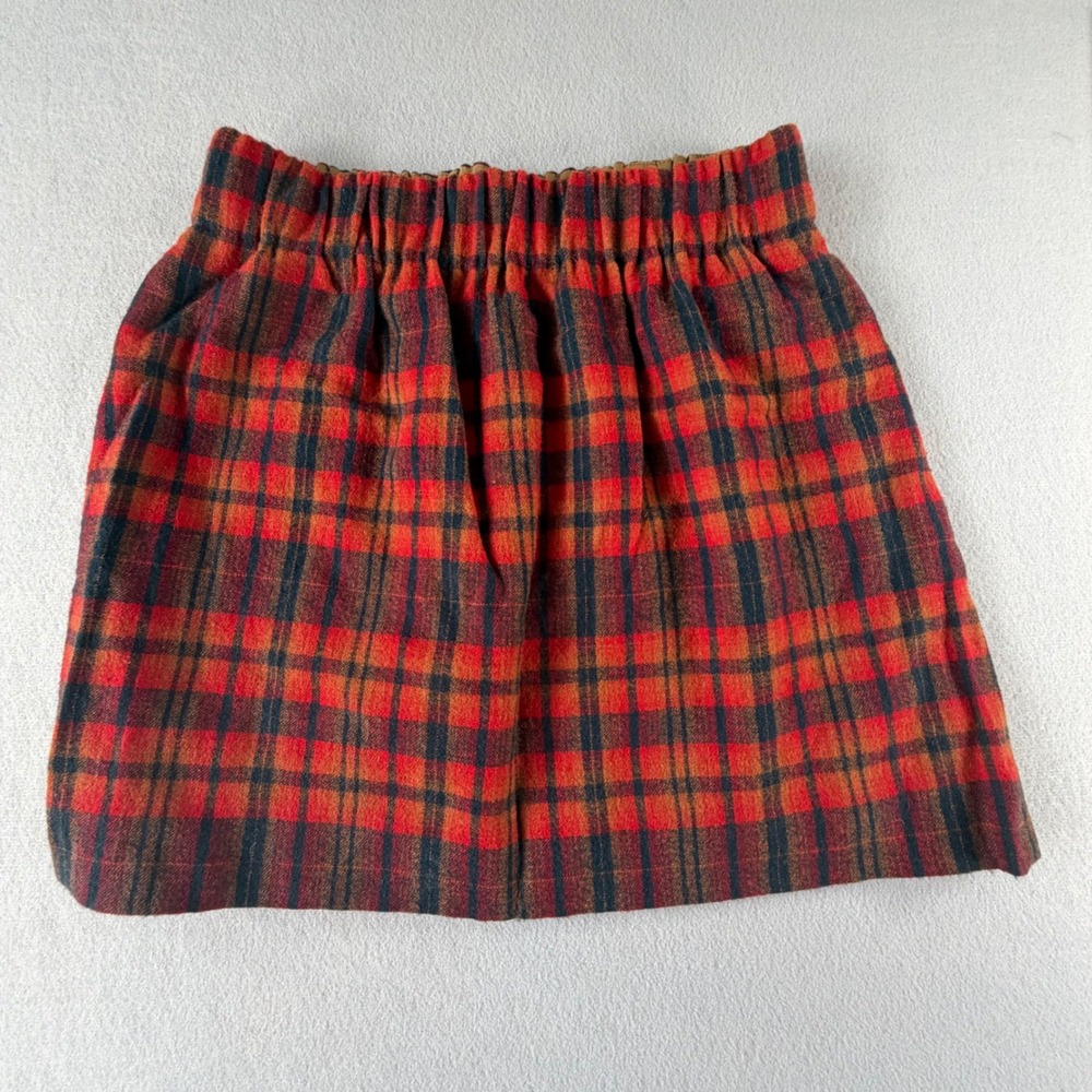 J.Crew Wool‎ Mini Skirt Women's 2 Red Plaid Tartan Preppy Holiday Lined Pockets